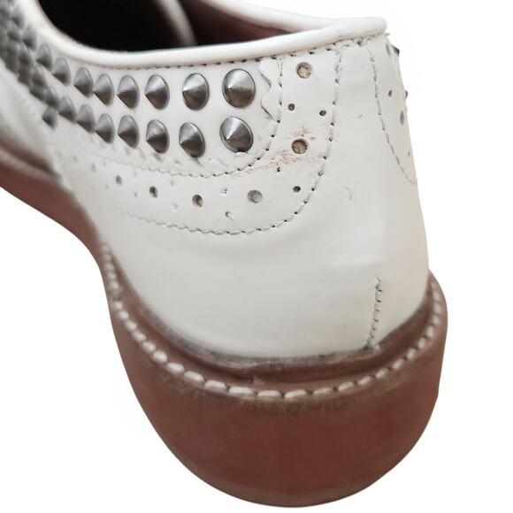 POUR LA VICTOIRE Mayah lace up oxfords wingtips white leather brogues shoes 7.5 - Picture 7 of 11